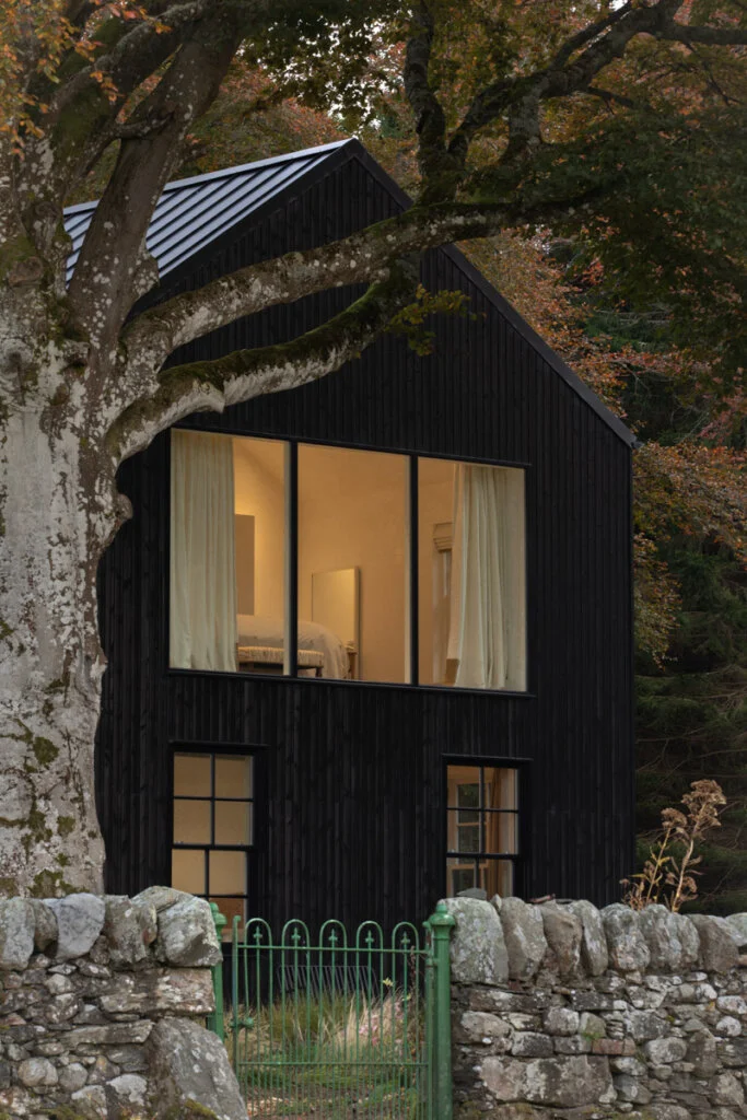 A House in the Woods | Thermopine® Cladding factory coated with RAL9005 | The Building Workshop | Dapple Photography