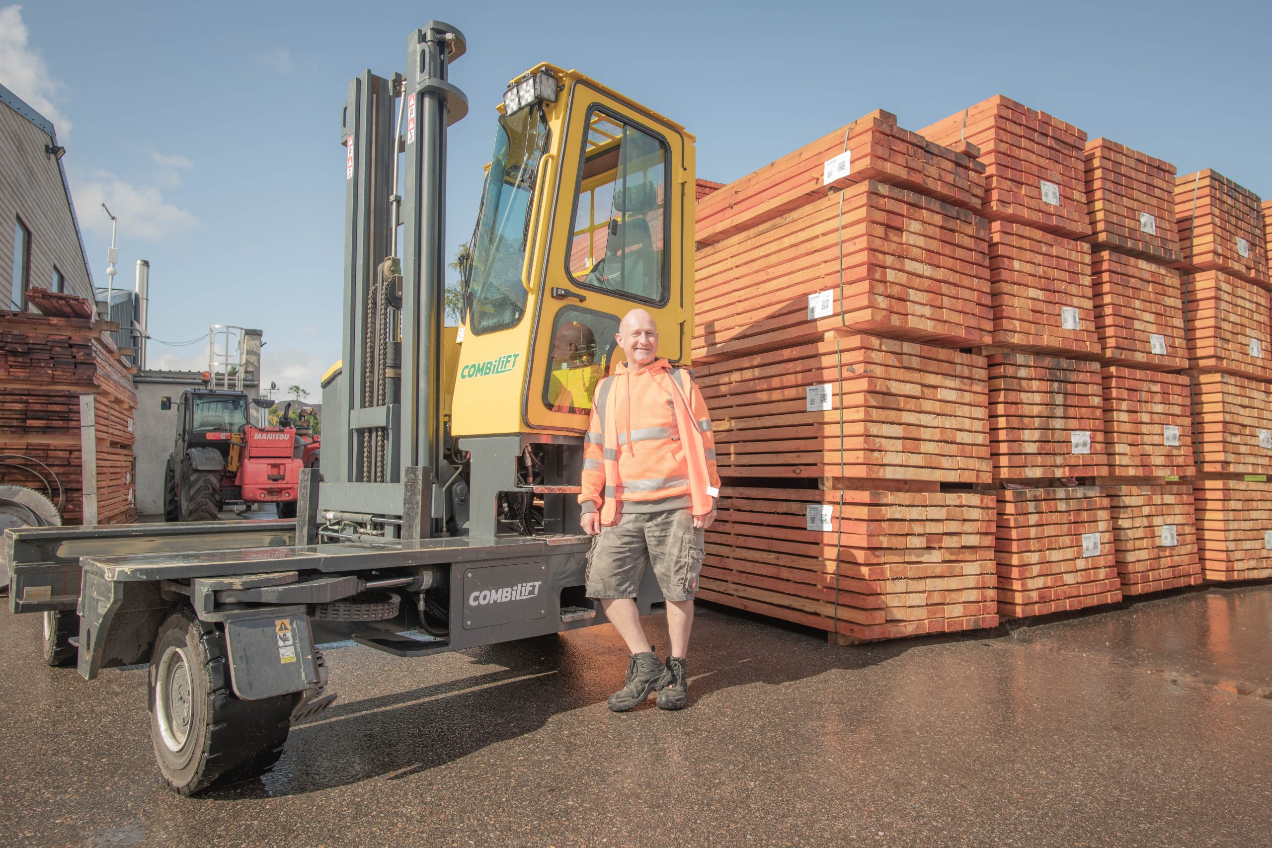 Andy outside the sawmill at Russwood 
