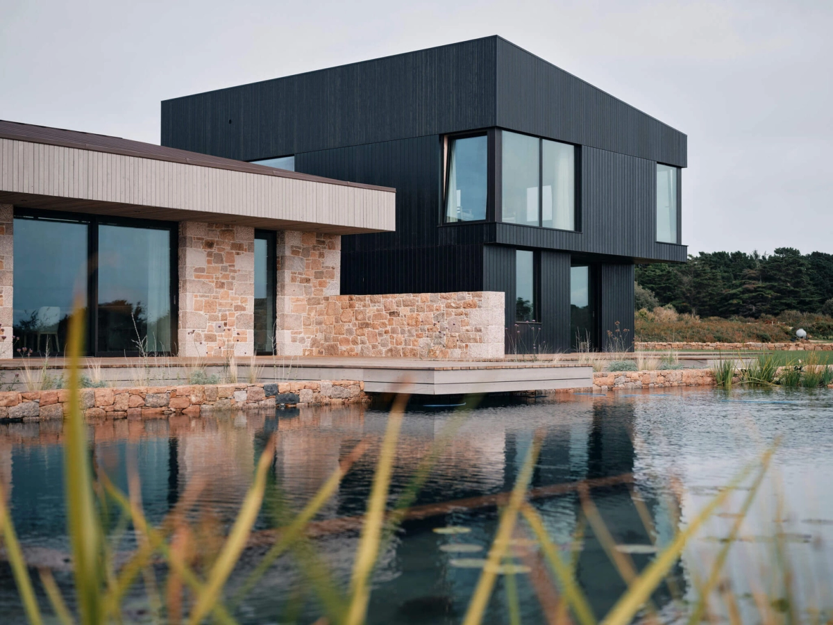 Accoya cladding factory coated black on the Shore Development Project