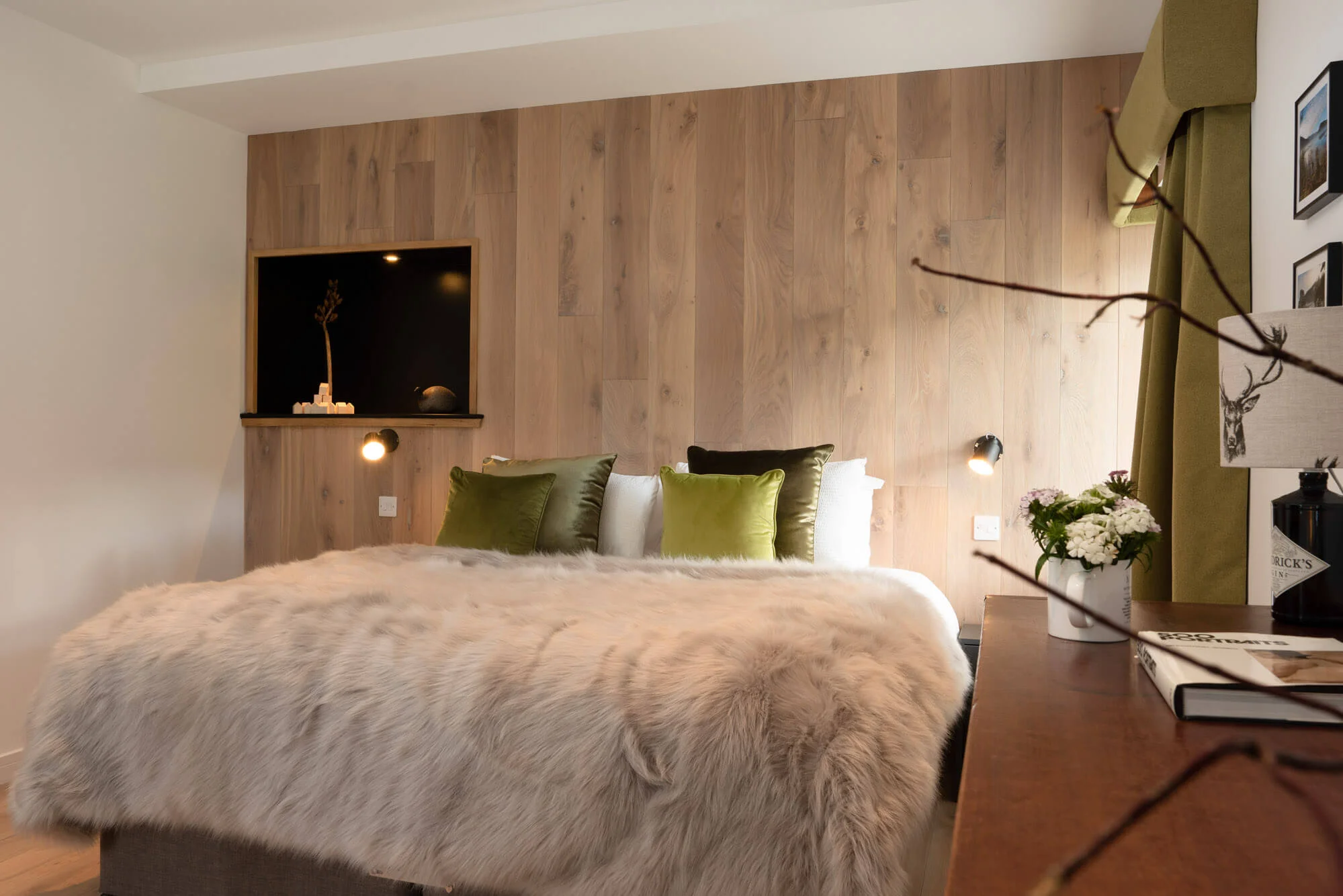 Russwood European Oak Flooring in Silk used as interior wall cladding in the Pityoulish Steading