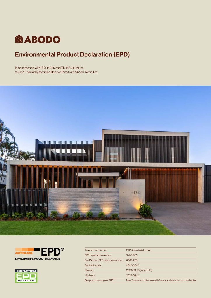 Abodo® Wood Environmental Product Declaration