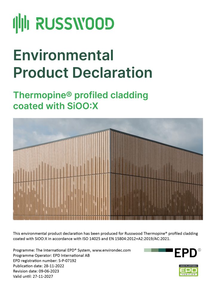 Thermopine® cladding coated with SiOO:X