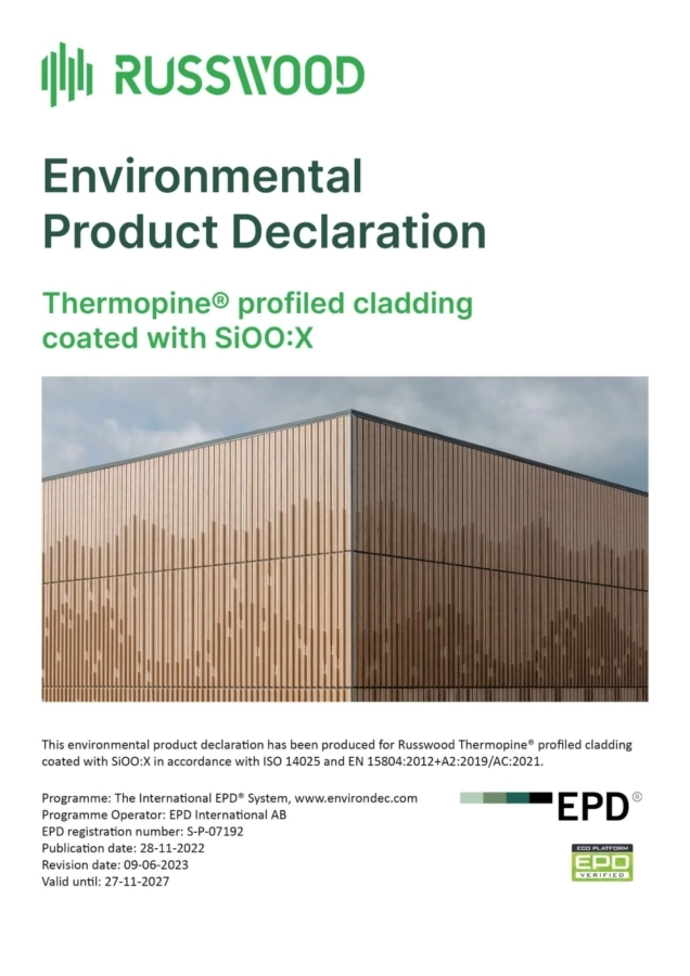 Thermopine® cladding coated with SiOO:X