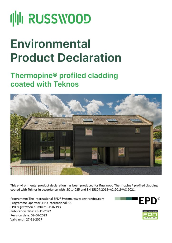 Thermopine® cladding coated with Teknos