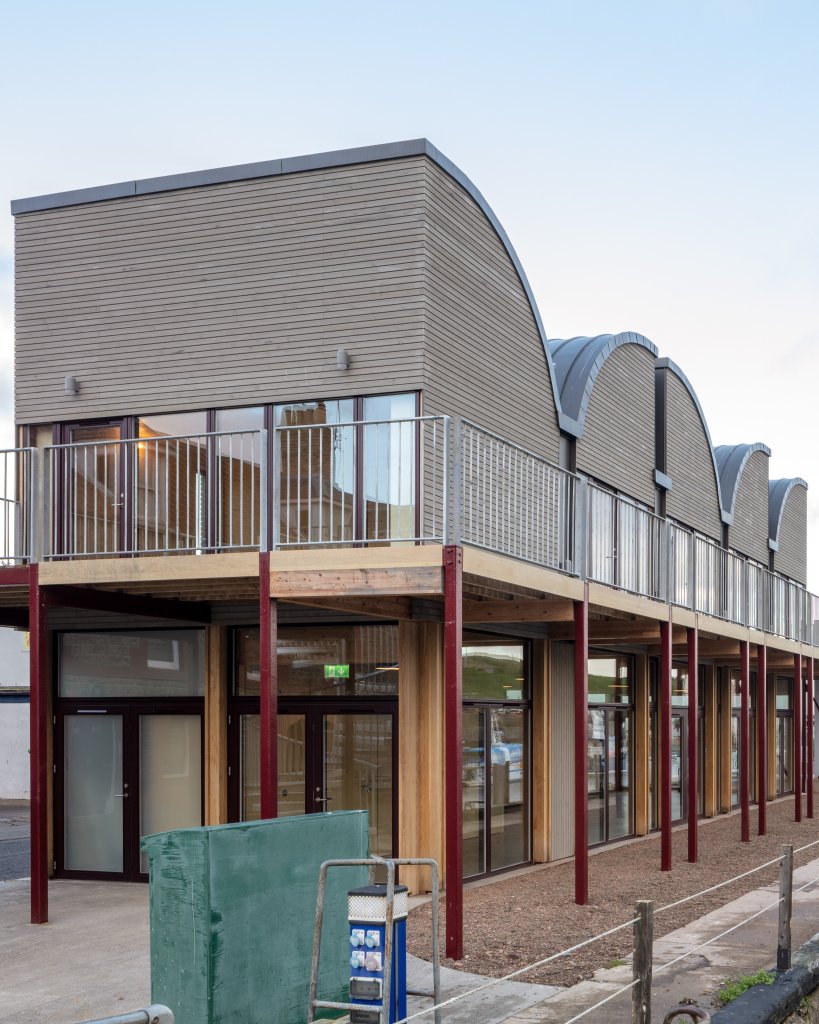 Thermopine® Cladding coated with SiOO:X Mid Grey | Eyemouth Pavillions by Galmstrup Architects | Nicholas Kane Photography