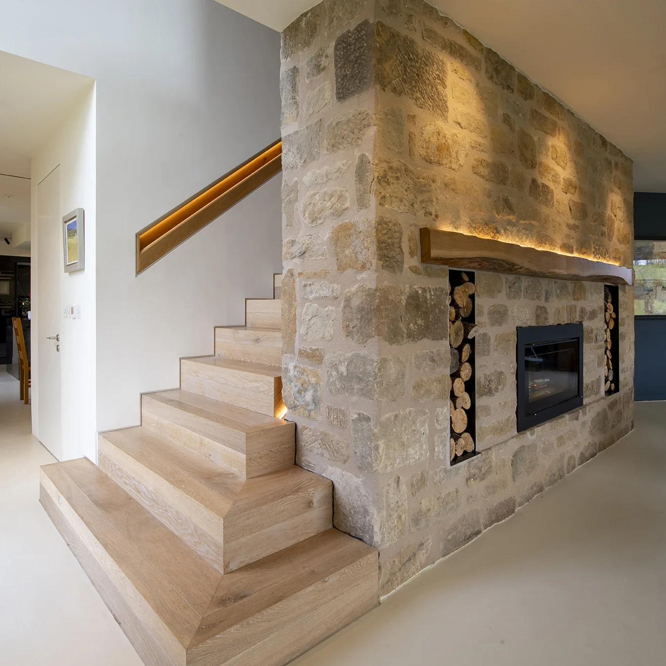 Russwood European Oak Flooring in Dune in the Preston Mains project.