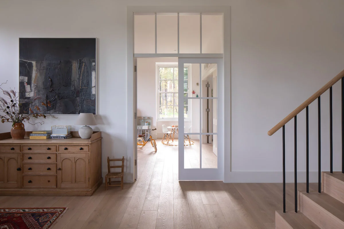 Russwood European Oak Flooring in Pearl used in the House in the Woods project.