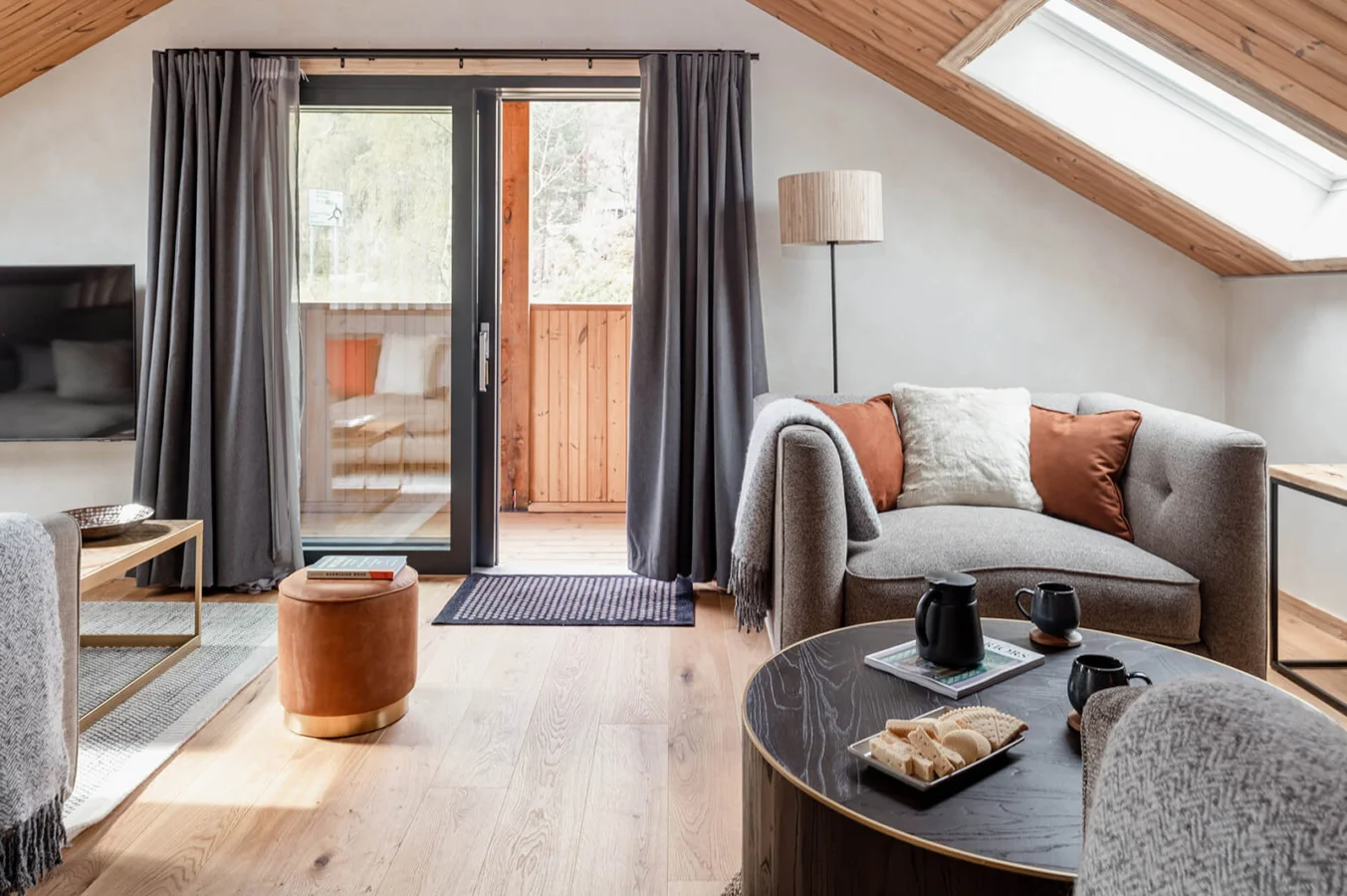 Russwood European Oak Flooring in Honey, used in Pine Bank Chalets in Aviemore.