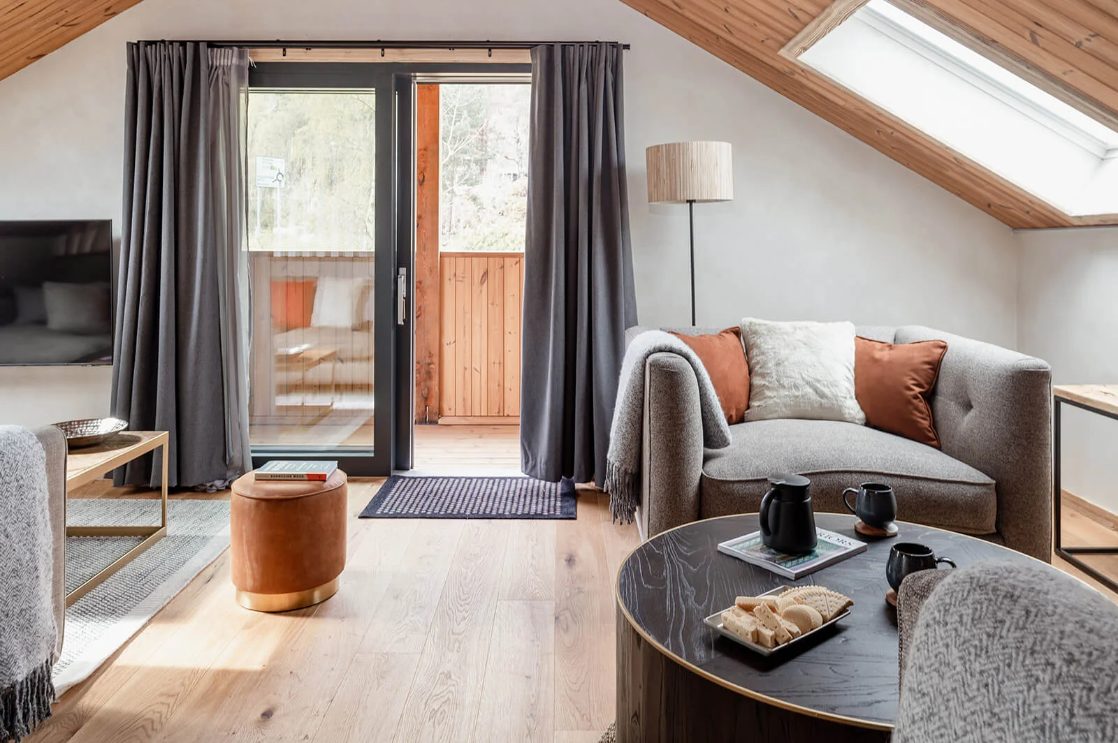 Russwood European Oak Flooring in Honey, used in Pine Bank Chalets in Aviemore.