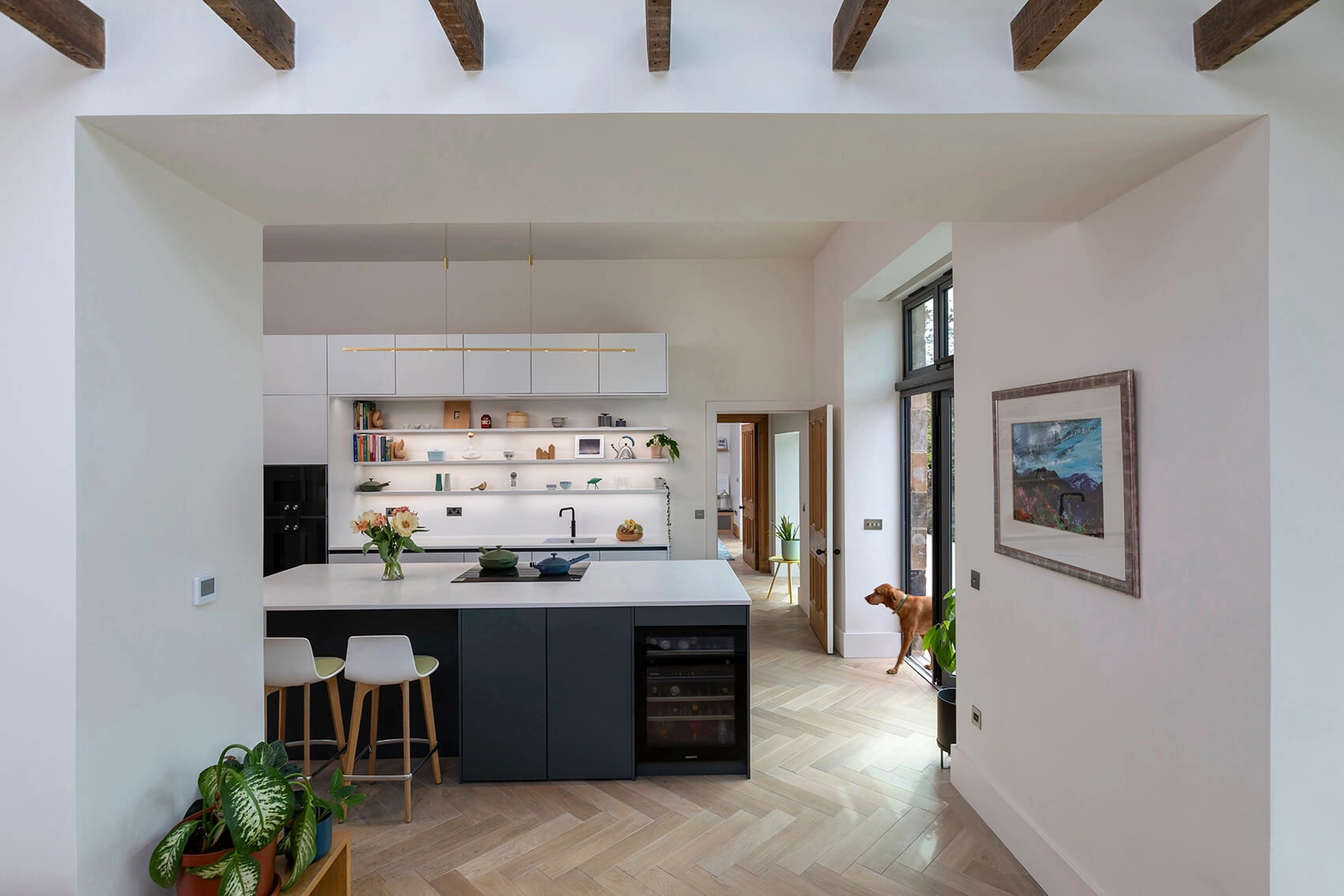 Russwood European Oak Flooring in Linen in a private home in Edinburgh.