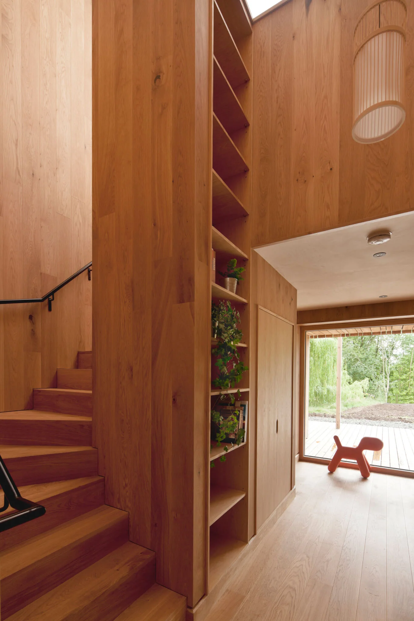 Russwood European Oak Flooring in Sand used as interior cladding and flooring in the Seed project by Kirsty Maguire Architect