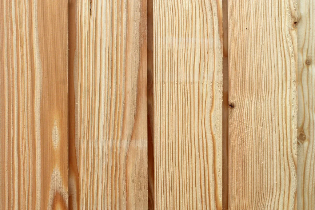 Close up of Architect Select larch cladding showing a Microtext surface finish