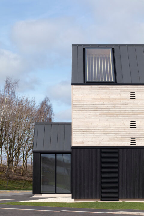 Black and white monochrome cladding on the James Jones Office.