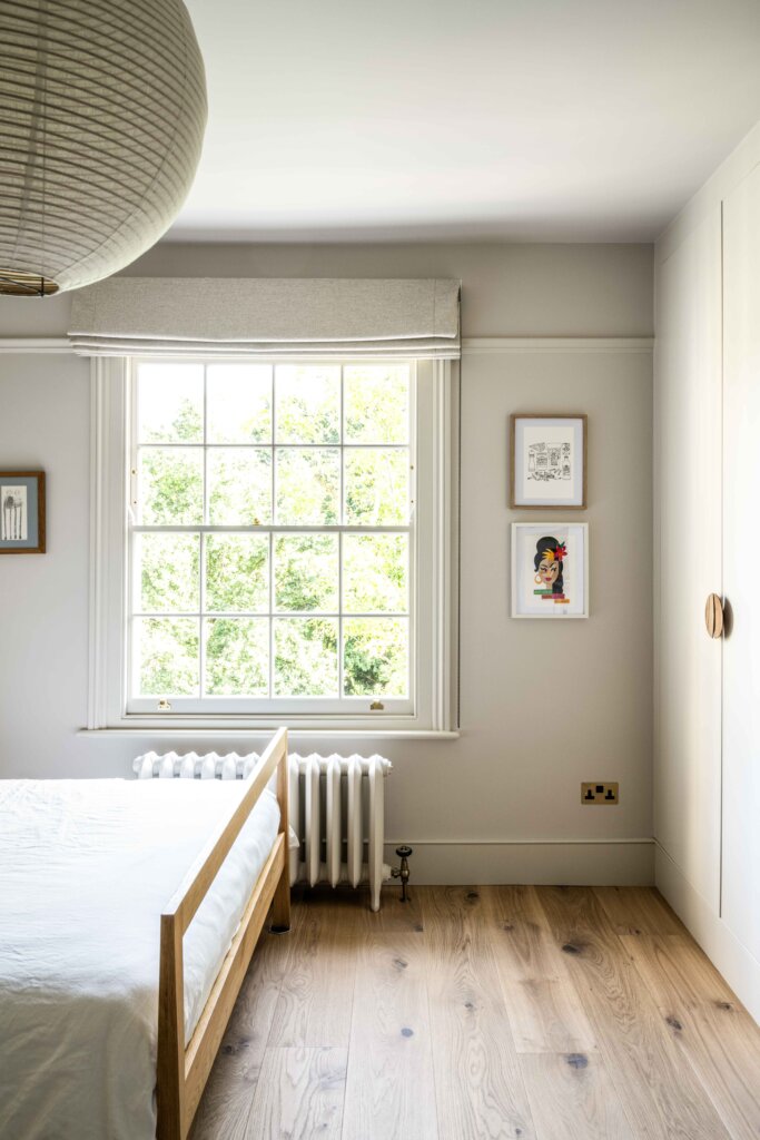 Smoked oak flooring in oat