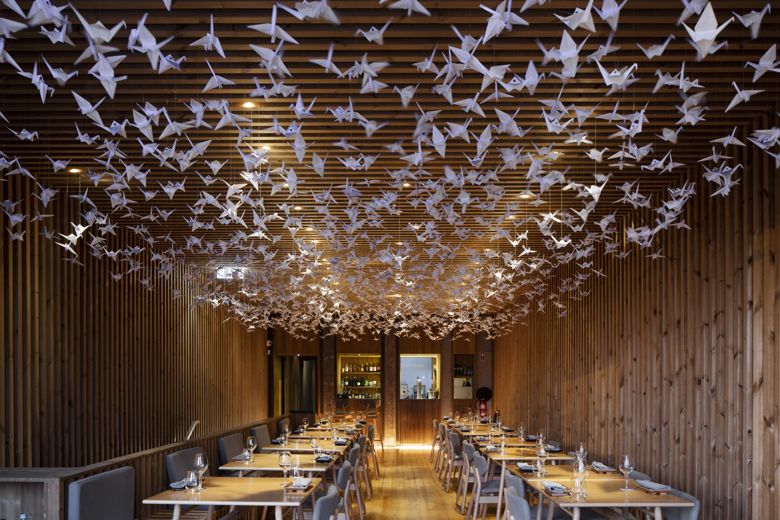 Lunawood collection used as interior cladding 