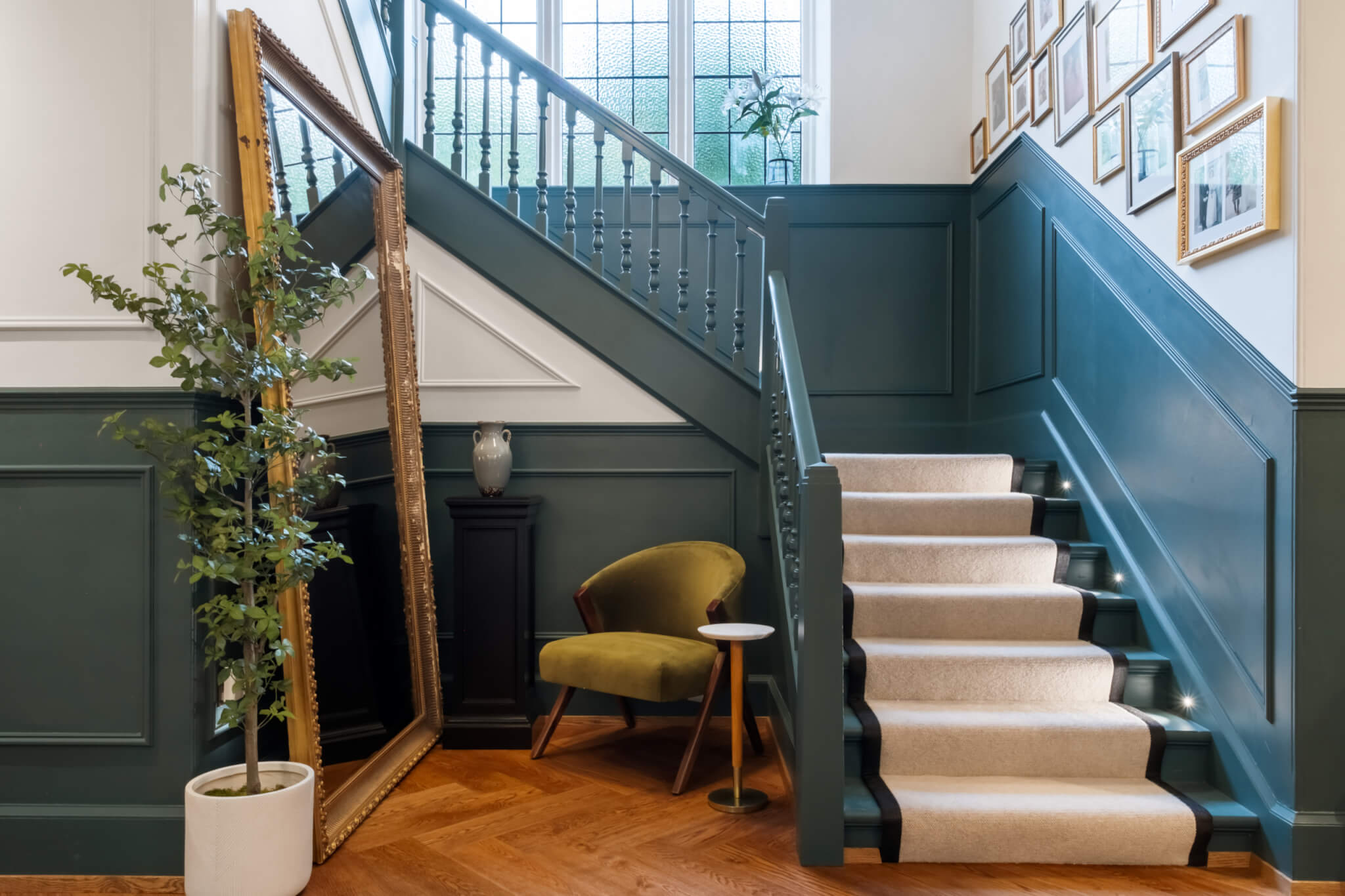 dark wood flooring in Edinburgh home
