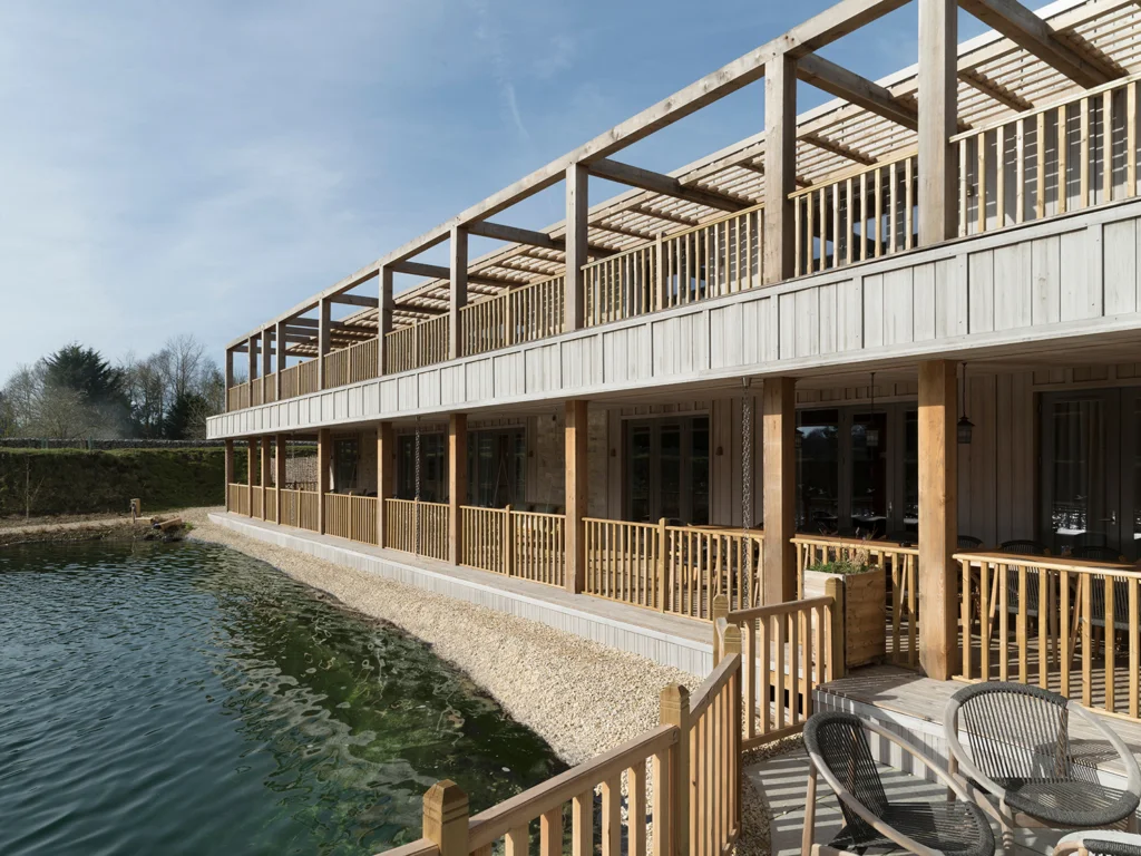 Noka designed by Bainland Lodges with Abodo Vulcan Vertical Grain with a SiOO:X Light Grey coating
