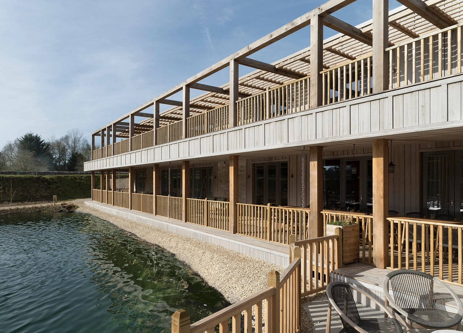 Noka designed by Bainland Lodges with Abodo Vulcan Vertical Grain with a SiOO:X Light Grey coating
