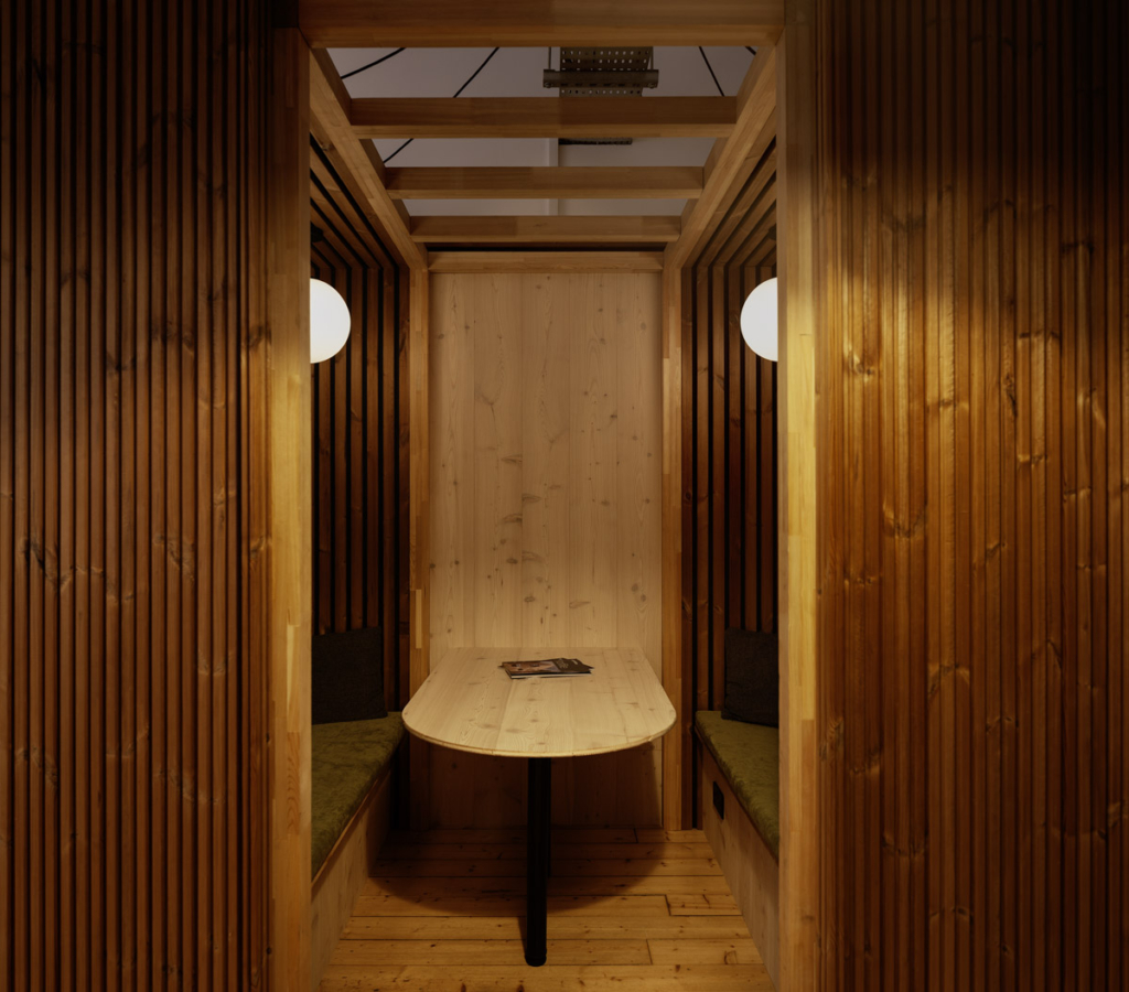 Larch table using leftover boards