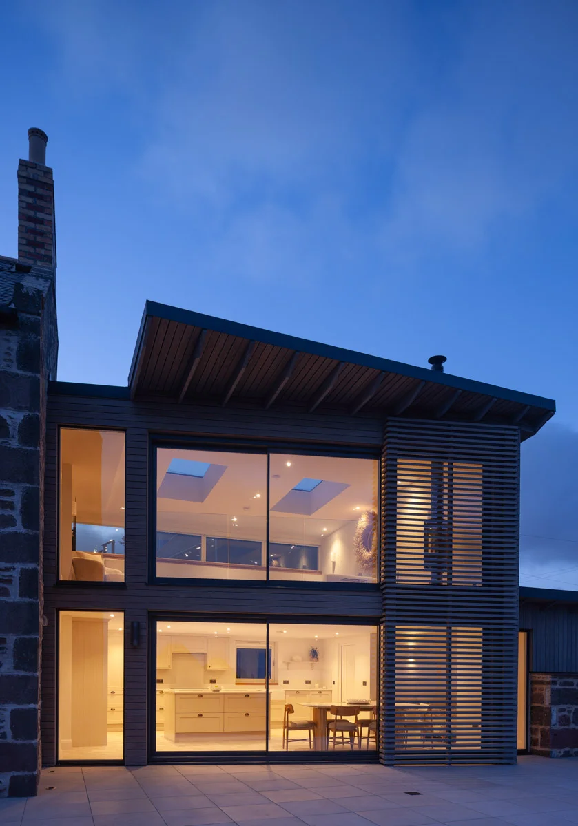 Thermopine® Clear with a SiOO:X Mid Grey coating and Abodo VG fins on the Johnshaven Extension project.